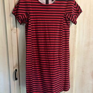 J. Crew Red and Blue Striped Dress